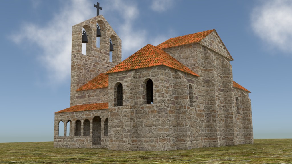 Rural medieval romanesque church preview image 1